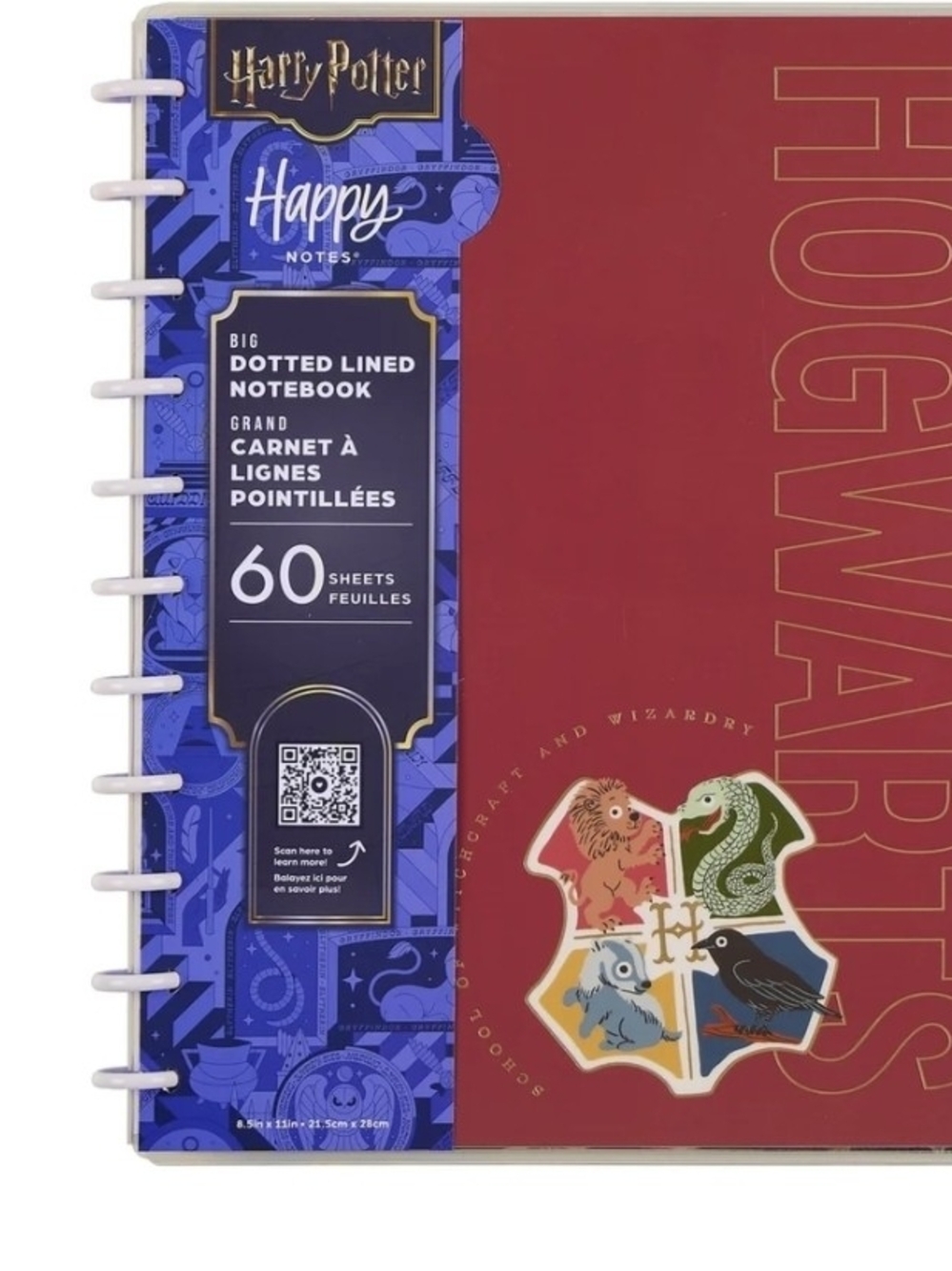 Harry Potter Hogwarts Dotted Lined Notebook - 60 Sheets-NWT!